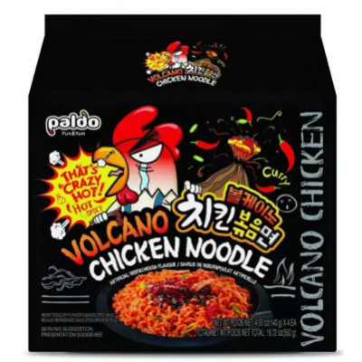 Paldo Volcano Chicken Noodles - 560 gm (140gm x 4 packets)